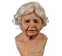 Yoisdtxc Halloween Realistic Latex Masks, Old Man Old Lady Silicone Mask for Adults, Cosplay Costume Mask Party Props with Scary Wrinkle