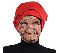 Yoisdtxc Halloween Realistic Latex Masks, Old Man Old Lady Silicone Mask for Adults, Cosplay Costume Mask Party Props with Scary Wrinkle (Smoking lady)