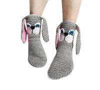 Yoisdtxc Women Men Funny Animal Socks Novelty Alligator Shark Crocodile 3D Knit Winter Socks (Bb Gray Dog, One Size)