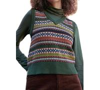 Yoisdtxc Women Ribbed Knit Sweater Vest Cherry Fish Pattern Sleeveless Crew Neck Loose Fit Pullover Tank Tops for Fall Winter (E-Turquoise, M)