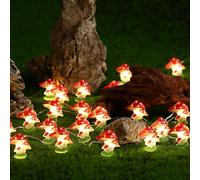Yoitomehy - Mushroom String Lights for Mushroom Decoration 10ft 30 LED Wonderland Lights for Kids Gifts Bedroom Party Wedding Outdoor Patio Decor