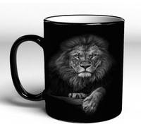 YOIUE Funny Coffee Mug - 11Oz Cups 330ml - Colored Mug Cup - Gift for Birthday,Work,Office,Lion King Black and White,White Printed Coffee Cupgift