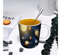 YOIUE Funny Coffee Mug - 11Oz Cups 330ml - Colored Mug Cup - Gift for Birthday,Work,Office,The Solar System has Earth, Mercury, Venus, Mars, Jupiter, Saturn, Uranus, NEP,White Printed Coffee Cupgift