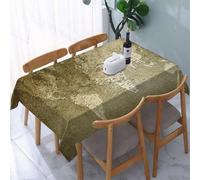 YOIUE Tablecloth,Table Cloth for Rectangle,Antique old world map with great texture old map atlas trace of life w,Wrinkle Resistant Decorative Table Cover for Kitchen Dining Parties Picnic 54 x 72 in