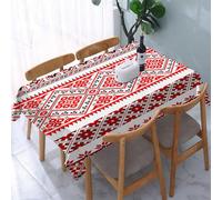 YOIUE Tablecloth,Table Cloth for Rectangle,Art, traditional Ukrainian borders es ornaments old-fashioned cultural,Wrinkle Resistant Decorative Table Cover for Kitchen Dining Parties Picnic 54 x 72 in