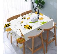YOIUE Tablecloth,Table Cloth for Rectangle,Bee digital collage,Wrinkle Resistant Decorative Table Cover for Kitchen Dining Parties Picnic 54 x 72 in