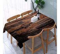 YOIUE Tablecloth,Table Cloth for Rectangle,Chocolate, Dark Dark Wood Texture Rustic Picture Country Theme Hard Wo,Wrinkle Resistant Decorative Table Cover for Kitchen Dining Parties Picnic 54 x 72 in