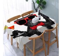 YOIUE Tablecloth,Table Cloth for Rectangle,Funny, French Bulldog with i Cocktail ready for fes,Wrinkle Resistant Decorative Table Cover for Kitchen Dining Parties Picnic 54 x 72 in