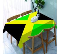 YOIUE Tablecloth,Table Cloth for Rectangle,Jamaica Flag,Wrinkle Resistant Decorative Table Cover for Kitchen Dining Parties Picnic 54 x 72 in