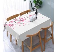YOIUE Tablecloth,Table Cloth for Rectangle,Japanese Cherry Blossom Sakura Pink Flower,Wrinkle Resistant Decorative Table Cover for Kitchen Dining Parties Picnic 54 x 72 in