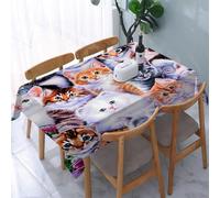 YOIUE Tablecloth,Table Cloth for Rectangle,kitten cat deco,Wrinkle Resistant Decorative Table Cover for Kitchen Dining Parties Picnic 54 x 72 in