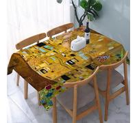 YOIUE Tablecloth,Table Cloth for Rectangle,klimt inspired abstract art batik painting on the grounds of Gustav Kl,Wrinkle Resistant Decorative Table Cover for Kitchen Dining Parties Picnic 54 x 72 in