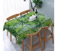 YOIUE Tablecloth,Table Cloth for Rectangle,Leaf,Tropical Exotic Banana Forest Palm Tree Leaves Water,Wrinkle Resistant Decorative Table Cover for Kitchen Dining Parties Picnic 54 x 72 in