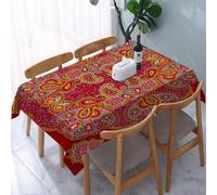 YOIUE Tablecloth,Table Cloth for Rectangle,Mandala, Moroccan persian design, straight floral print,Wrinkle Resistant Decorative Table Cover for Kitchen Dining Parties Picnic 54 x 72 in