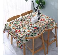 YOIUE Tablecloth,Table Cloth for Rectangle,Moroccan, colorful azulejo pattern P,Wrinkle Resistant Decorative Table Cover for Kitchen Dining Parties Picnic 54 x 72 in
