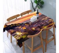 YOIUE Tablecloth,Table Cloth for Rectangle,Old City of Jerusalem Historic City Center Israel Twilight View,Wrinkle Resistant Decorative Table Cover for Kitchen Dining Parties Picnic 54 x 72 in