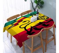 YOIUE Tablecloth,Table Cloth for Rectangle,Rasta, Judah Lion With A Rastafarian Flag King Jungle Reggae Theme Art,Wrinkle Resistant Decorative Table Cover for Kitchen Dining Parties Picnic 54 x 72 in