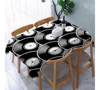 YOIUE Tablecloth,Table Cloth for Rectangle,Retro music vintage vinyl record icon printable seamless pattern.,Wrinkle Resistant Decorative Table Cover for Kitchen Dining Parties Picnic 54 x 72 in