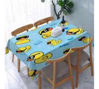 YOIUE Tablecloth,Table Cloth for Rectangle,Rubber yellow duck in sunglasses.,Wrinkle Resistant Decorative Table Cover for Kitchen Dining Parties Picnic 54 x 72 in
