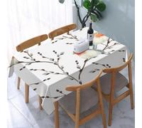 YOIUE Tablecloth,Table Cloth for Rectangle,Seamless pattern of Willow branches and birds Robin vector illustratio,Wrinkle Resistant Decorative Table Cover for Kitchen Dining Parties Picnic 54 x 72 in