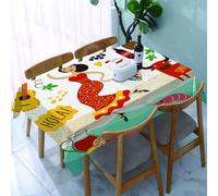 YOIUE Tablecloth,Table Cloth for Rectangle,Spain landmarks and symbols Flamenco Barcelona Spanish sea,Wrinkle Resistant Decorative Table Cover for Kitchen Dining Parties Picnic 54 x 72 in