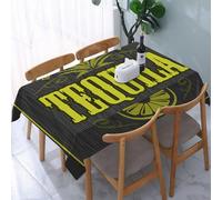 YOIUE Tablecloth,Table Cloth for Rectangle,Sticker or p for tequila tipple on dark wooden background,Wrinkle Resistant Decorative Table Cover for Kitchen Dining Parties Picnic 54 x 72 in