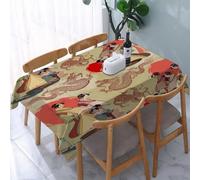 YOIUE Tablecloth,Table Cloth for Rectangle,Traditional Japanese culture red sun dragons and geisha woman pattern.,Wrinkle Resistant Decorative Table Cover for Kitchen Dining Parties Picnic 54 x 72 in