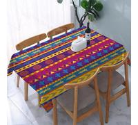 YOIUE Tablecloth,Table Cloth for Rectangle,Traditional oriental Indian ikat design for background print border wr,Wrinkle Resistant Decorative Table Cover for Kitchen Dining Parties Picnic 54 x 72 in