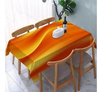 YOIUE Tablecloth,Table Cloth for Rectangle,Yellow and orange waves background. Abstract illustration,Wrinkle Resistant Decorative Table Cover for Kitchen Dining Parties Picnic 54 x 72 in