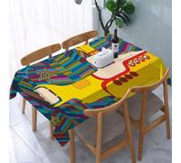 YOIUE Tablecloth,Table Cloth for Rectangle,Yellow Submarine The Beatles Rock Band Illustration,Wrinkle Resistant Decorative Table Cover for Kitchen Dining Parties Picnic 54 x 72 in