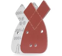 YoiYee 1000 Grit Mouse Sanding Sheet, 4 Holes Hook & Loop Fastening Sandpaper, Back Sand Paper Pad, 2 Replacement Tips, For Black and Decker Detail Palm Sander, 140 x 95 mm, Red, 10pcs