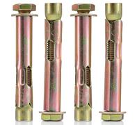 YoiYee 16mm x 100mm Sleeve Anchor Bolts M12 for Concrete Brick Stone 4pk | Zinc-plated steel, 16mm required drill hole, 105mm min drill depth, 19mm spanner tightening, hex nut and washer included