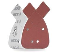 YoiYee 320 Grit Mouse Sanding Sheet, 4 Holes Hook & Loop Fastening Sandpaper, Back Sand Paper Pad, 2 Replacement Tips, for Black and Decker Detail Palm Sander, 140 x 95 mm, Red, 10pcs