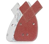 YoiYee 40 Grit Mouse Sanding Sheet, 4 Holes Hook & Loop Fastening Sandpaper, Back Sand Paper Pad, 2 Replacement Tips, for Black and Decker Detail Palm Sander, 140 x 95 mm, Red, 10pcs