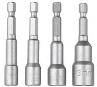 YoiYee 7mm/8mm/10mm/13mm Hex Nut Driver Set with Magnetic Quick-Change Shank, Chrome Vanadium Steel, 65mm/2-9/16" Length - Sandblasted Finish, 4 Pieces