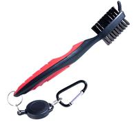 YoiYee Dual Sided Golf Club Cleaning Brush - Premium Golf Equipment Cleaning Tool Accessory-Red