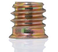 YoiYee Heavy Duty Wood Furniture M8 x 13mm Threaded Insert Nuts Interface Hex Socket Drive Zinc Yellow Passivated - 25pcs