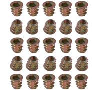 YoiYee M6 x 10mm Wood Insert Hex Socket Nuts - Threaded Flanged Hex Socket Nut Insert for Wood Furniture, DIY Projects - 25 Pack