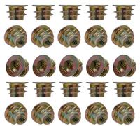 YoiYee M6 x 9mm Wood Insert Hex Socket Nuts - Threaded Flanged Hex Socket Nut Insert for Wood Furniture, DIY Projects - 25 Pack