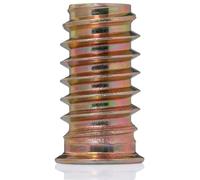 YoiYee M8 x 30mm Threaded Wood Inserts, Hex Socket Drive Nut, 12 Pack | 13mm external diameter, 14mm head diameter, fits 8mm hex key, 11mm pilot hole, zinc alloy construction, yellow passivated
