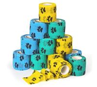 YOIYINI 12Pcs Vet Wrap for Dogs,2 Inches Dog Bandages for Wounds,Self Adhesive Bandage Wrap for Pets,Pet PreWrap Cohesive Bandages,Dog Bandage Wrap for Dog Legs, Paws, Wounds