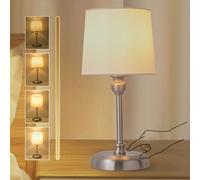 YOIZO Rechargeable Table Lamp Cordless | 6000mAh Battery Powered Lamps with Brightness Memory, Stepless Dimmable Touch Control, Portable Bedside Lamp for Living Room/Bedroom,Indoor-Ourdoor (Nickel)