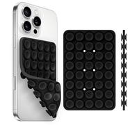 Yojaro Silicone Suction Cup Phone Case Mount, Double Sided Hands-Free Strong Grip Holder for Selfies and Videos, Silicon Phone Stand for iPhone and Android Black