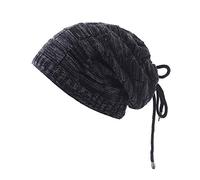 YOJEE Pony Tail Beanie Dread Beanie Knit Loop Scarf Neckerchief Dreadlocks Hat - Black - One Size