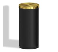 YOJIA 7.92 gallon/30L Kitchen Trash Can with Lid,Tall Slim,Elegant,Black,Brushed Stainless Steel Lgarbage Can for Office,Hotel,Kitchen (30Lblack)