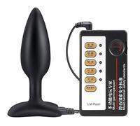 Yojiaco Electric Shock Anal Plugs Electric Stimulation Silicone Anal Butt Plug Electro Sex E-Stim Anal Toys Set Prostate Massager Adult Erotic Sex Toys for Beginners and Advanced Users