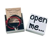YOJO Magnetic Heart Matching Bracelets for Couples with Open Me Surprise Box & Card, Long Distance Relationship Gifts for Boyfriend Girlfriend, Anniversary Birthday Jewelry Set