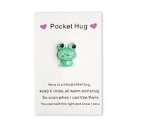 YOJO Pocket Hug Frog Token,Cute Stuff with Greeting Cards,Emotional Support,Long Distance Relationship Gifts,Birthday Valentines Day Gifts