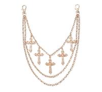 YOJO Punk Jean Chains for Men Women, 3-Layer Gothic Cross Pants Chain, Wallet Chain for Hip Hop Rock Style, Halloween Jewelry Clothing Accessories, Standard size, Alloy, No Gemstone