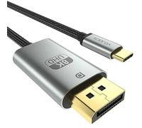 YOJOCK USB C to DisplayPort Cable 8K@60Hz, 4K@144Hz, 2K@165Hz, Thunderbolt 3 to DP 1.4 Cable 32.4Gbps HDR Compatible with HDTV, Monitor, Projector, MacBook Pro/Air, XPS 13/15, Oculus Rift S 6FT (8K)
